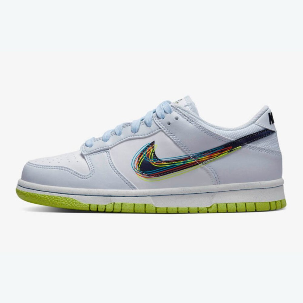 [BRAND NEW] NIKE DUNK LOW 3D SWOOSH GREY GRADE SCHOOL SHOES SIZE 4.5Y SNEAKERS